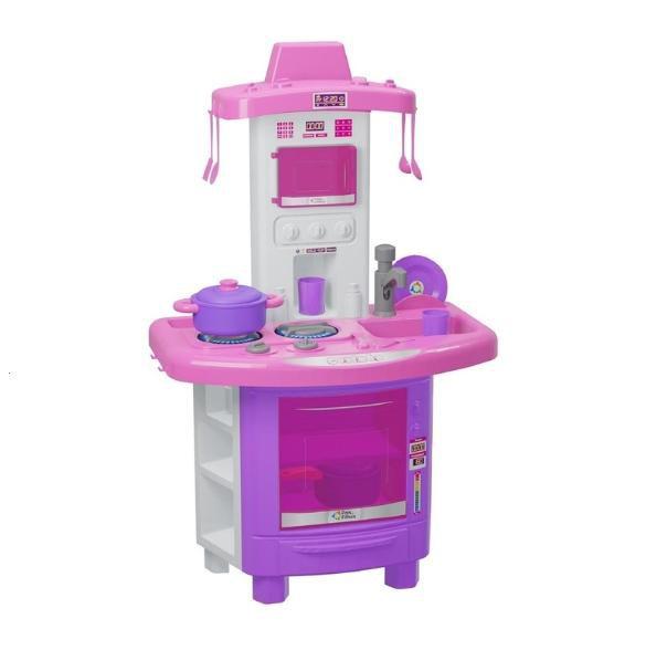 Imagem de Grande Cozinha Infantil Completa Sai Água Mini Fogão Forno