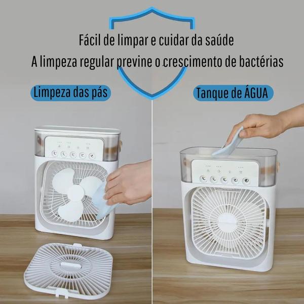 Imagem de Grande Turbo Ventilador Climatizador Portátil com Umidificador De Ar efeito ar condicionado USB