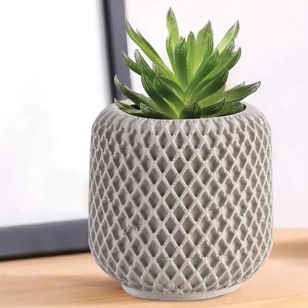 Imagem de Grande Vaso De Flores Geométrico Concreto Plantador Molde Diamante Caneta Titular Vaso De Cimento