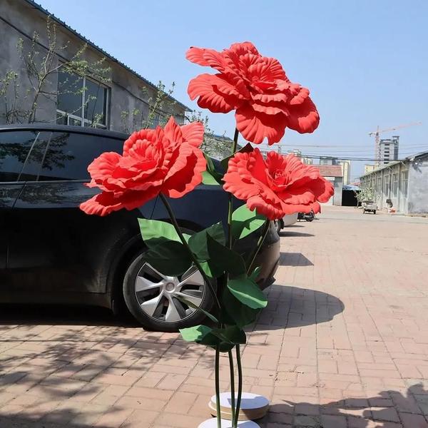 Imagem de Grandes Flores Artificiais De Peônia Para Decoração De Festa De Casamento, Adereços De Flores