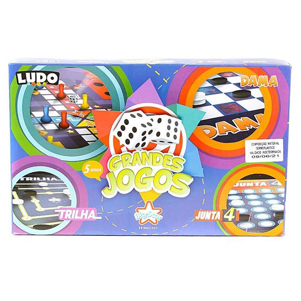 Grandes Jogos Big Star 4 Em 1 Trilha Junta 4 Dama Ludo 156GJ