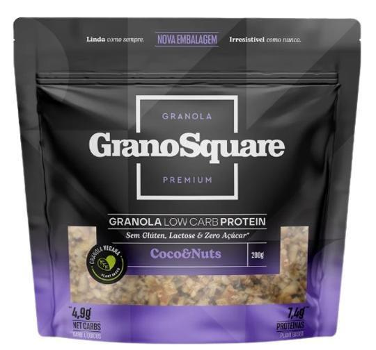 Granola Coco e Nuts Low Carb GranoSquare 200g - Sem Glúten Imagem de Granola Coco e Nuts Low Carb GranoSquare 200g - Sem Glúten