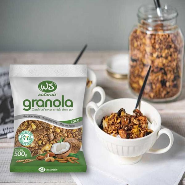 Granola Com Coco Ws Naturais 500G - Ws Paladar Imagem de Granola Com Coco Ws Naturais 500G