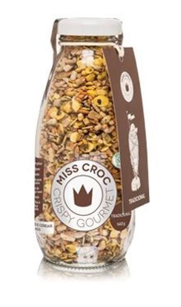 Granola Crispy Tradicional Sem Glúten Garrafa Miss Croc 140G Imagem de Granola Crispy Tradicional Sem Glúten Garrafa Miss Croc 140G