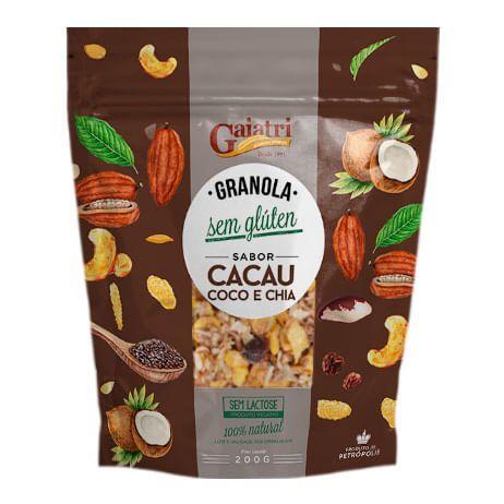 Imagem de Granola de Coco, Cacau e Chia Sem Glúten Gaiatri 200g