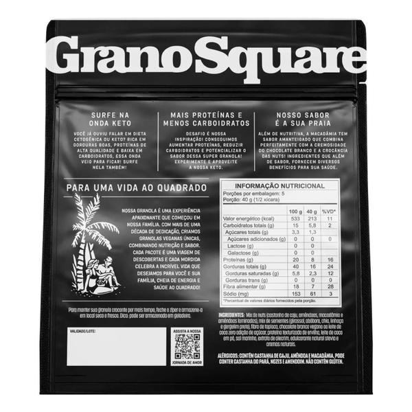 Imagem de Granola Granosquare Keto Macadâmia Com Chocolate Branco 200G