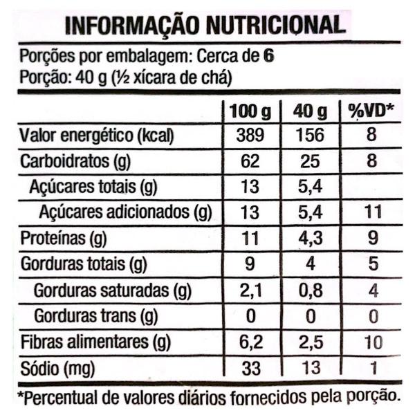 Granola Integral Grãos E Semente 250G Vitao Imagem de Granola Integral Grãos E Semente 250G Vitao