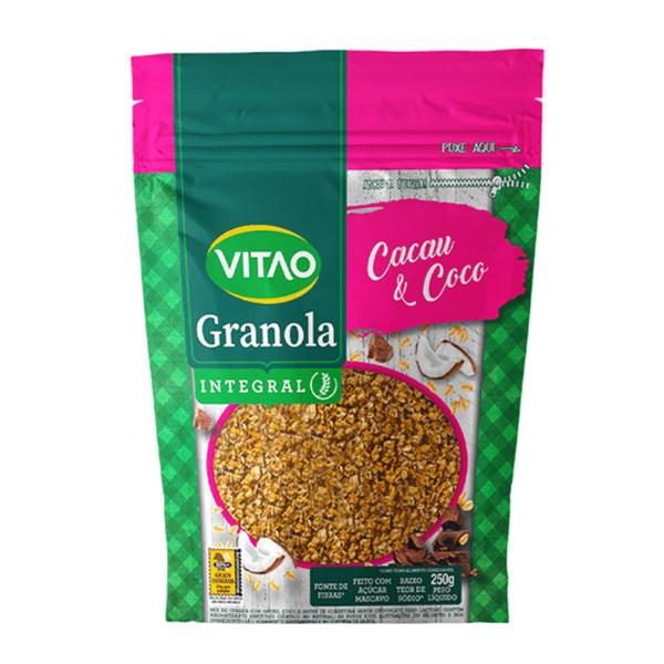 Granola Integral Vegano Cacau E Coco 250g Vitao Imagem de Granola Integral Vegano Cacau E Coco 250g Vitao