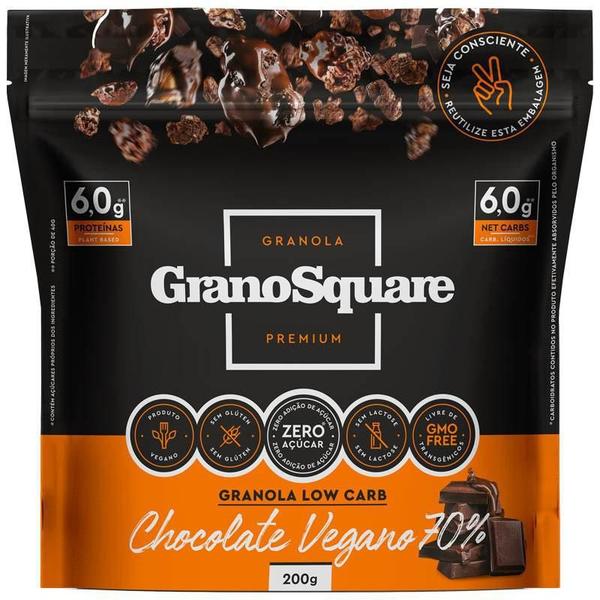 Imagem de Granola Low Carb Chocolate Vegano 70% 200G Granosquare