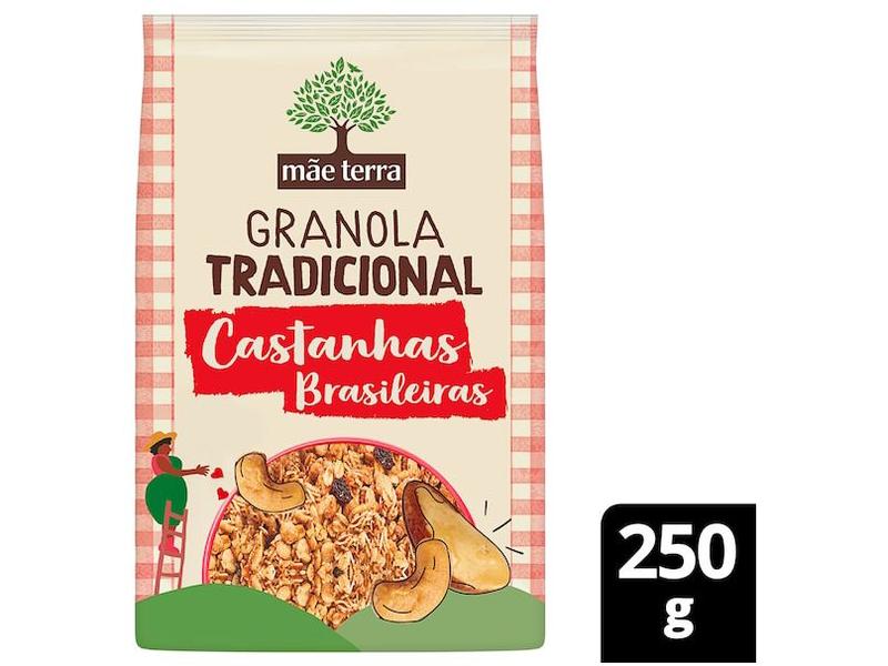 Granola Mãe Terra Vegana Castanhas Brasileiras - 250g Imagem de Granola Mãe Terra Vegana Castanhas Brasileiras