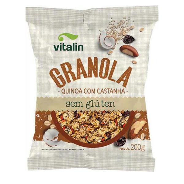Granola Quinoa com Castanha sem Glúten Vitalin 200g - Vitalin sem Glúten Imagem de Granola Quinoa com Castanha sem Glúten Vitalin 200g