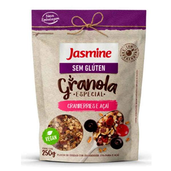 Granola Sem Glúten Cranberries e Açaí Jasmine 250g Imagem de Granola Sem Glúten Cranberries e Açaí Jasmine 250g