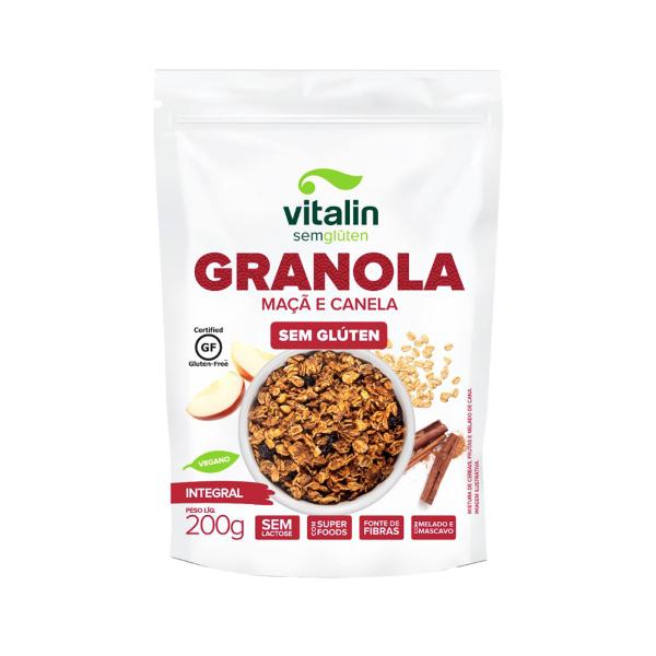 Granola Sem Glúten Maçã e Canela 200g - Vitalin Imagem de Granola Sem Glúten Maçã e Canela 200g - Vitalin