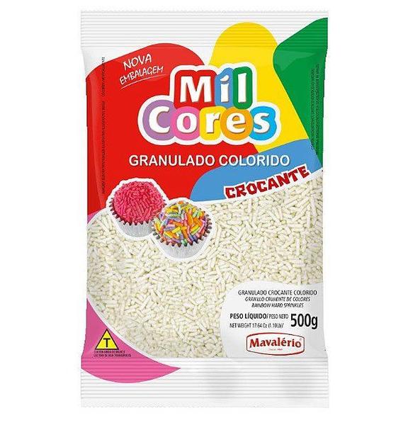 Imagem de Granulado Aquarela Crocante Mil Cores Branco  - 500 g - Mavalério