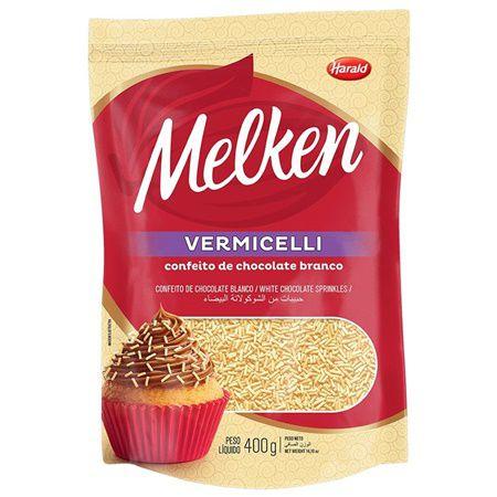 Imagem de Granulado Vermicelli Chocolate Branco 400g - Melken Harald