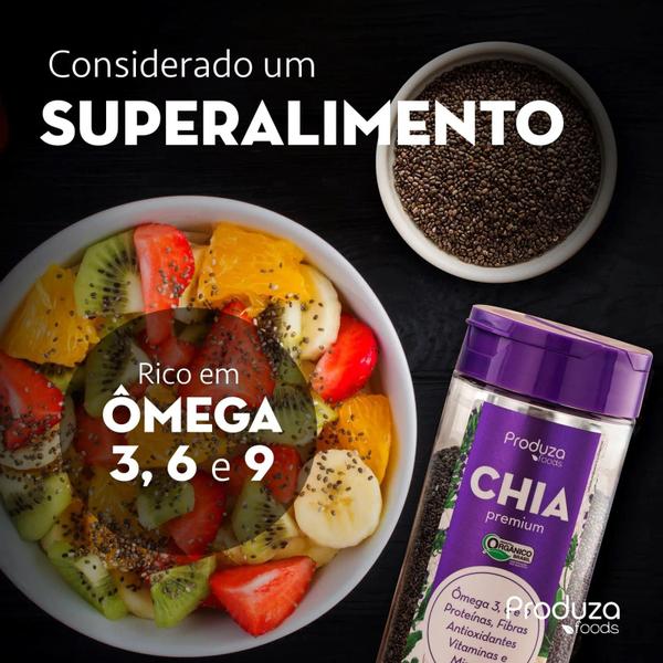 Imagem de Grãos de Chia Premium Preta Orgânica Produza Foods 150g