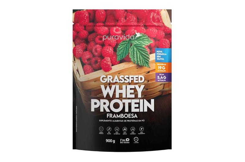 Imagem de Grassfed Whey Protein Framboesa Em Pó 450 g Puravida