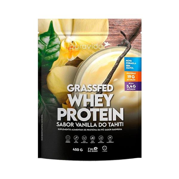 Imagem de Grassfed Whey Protein Puravida (450g) Vanilla do Tahiti