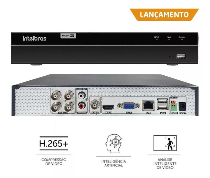 Imagem de Gravador De Vídeo 4 Canais H.265+ 4mp Onvif Intelbras 4tb