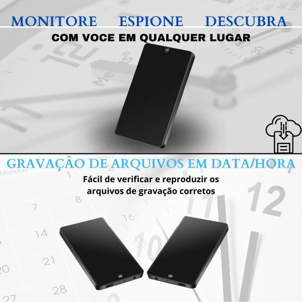 Imagem de Gravador De Voz Cartão Espião 200 Horas Audio Sensor Voz V66