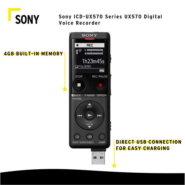 Imagem de Gravador de Voz Digital Sony ICD-UX570 Series UX570 Preto