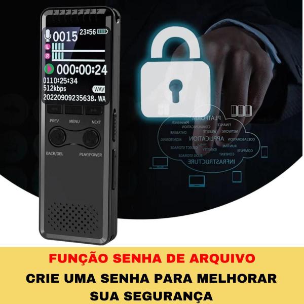 Imagem de Gravador De Voz Para Aulas Reuniões Palestras Mp3 Player V30