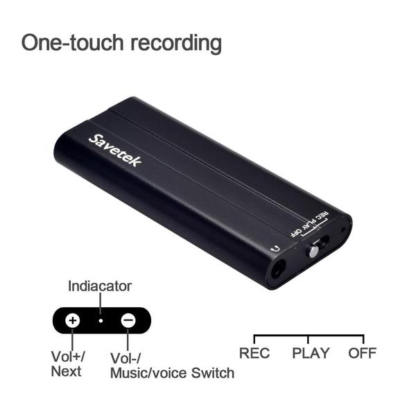 Imagem de Gravador de voz Wokex, caneta USB de 8 GB com leitor de MP3, bateria de 50 h