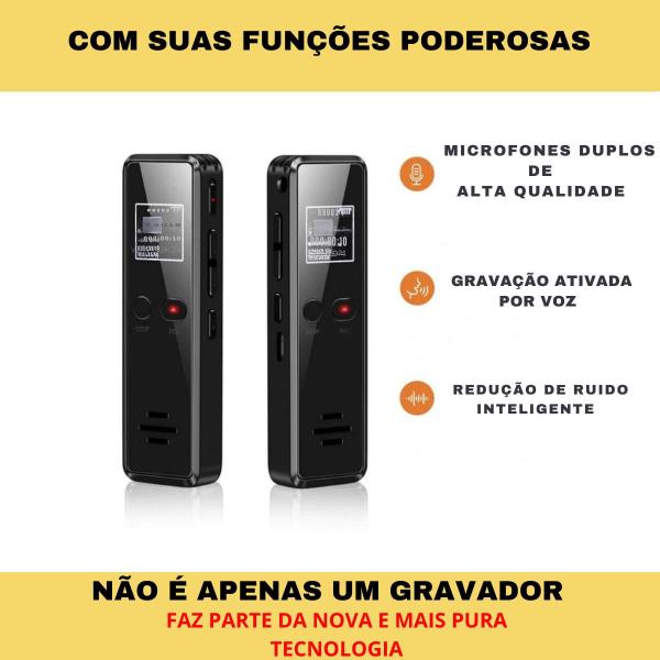 Imagem de Gravador Digital Profissional Stereo Lançamento Sensor Voz V90