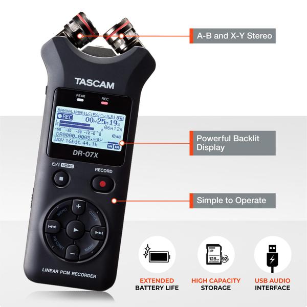 Imagem de Gravador portátil Tascam DR-07X estéreo com interface USB