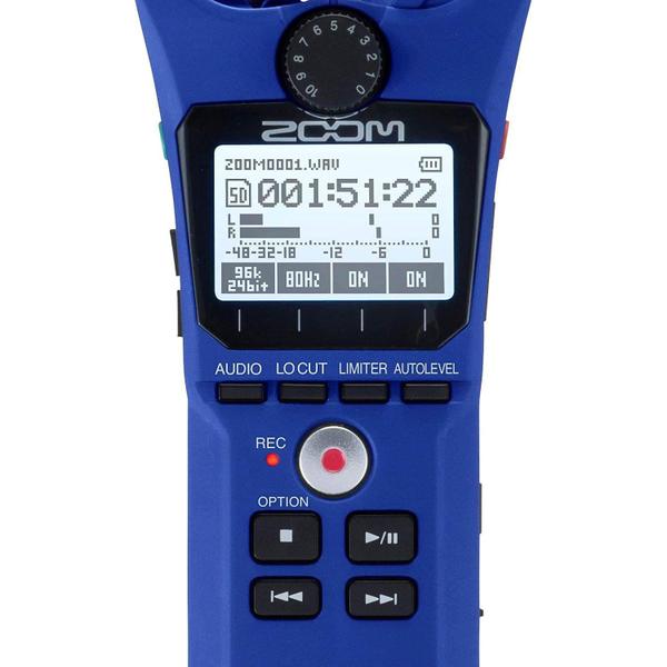 Imagem de Gravador prático Zoom H1n Blue 24 bits 96kHz com porta USB