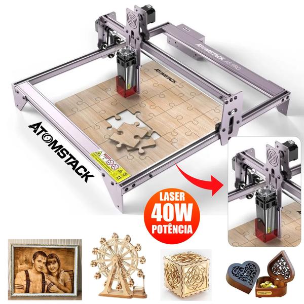 Gravadora Corte Laser Original Atomstack A5 Pro 40w Madeira