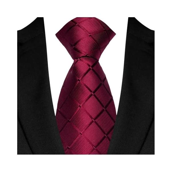 Imagem de Gravata Masculina Xadrez Jacquard 8cm - Luxo para Padrinhos e Eventos Formais