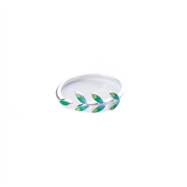 Imagem de Green Leaf Handmade Creative Temperament Personality Fashion Female Trendy Resizable Opening Rings Anéis