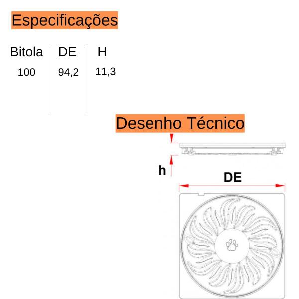 Imagem de Grelha Abre e Fecha Quadrada Branca DN100 Tigre