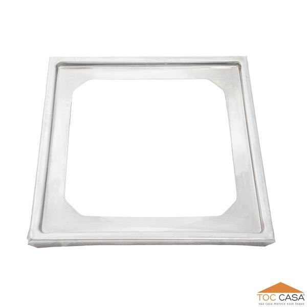 Imagem de Grelha Abre Fecha+Porta Grelha Quadrada 15x15cm Inox Kit04Un