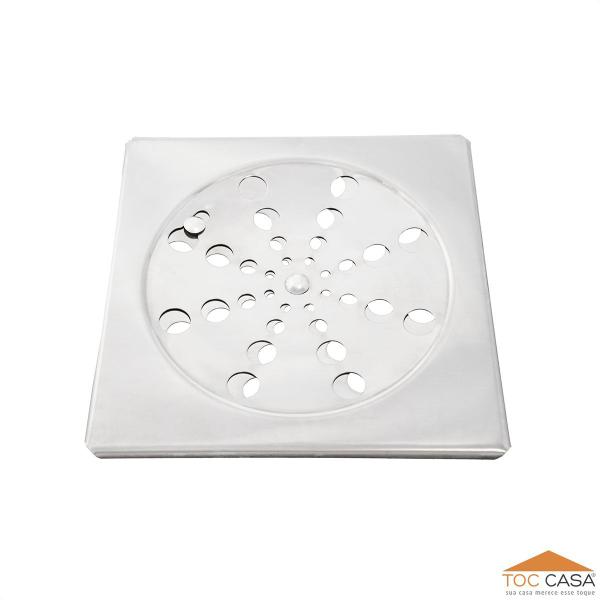 Imagem de Grelha Abre Fecha+Porta Grelha Quadrada 15x15cm Inox Kit04Un