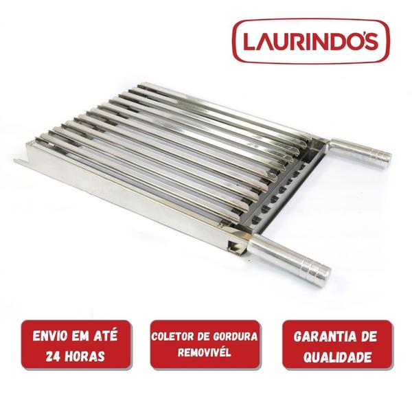 Imagem de Grelha Argentina Inox 66x40 C/Ponteira Parrilla Gaúcha GA400