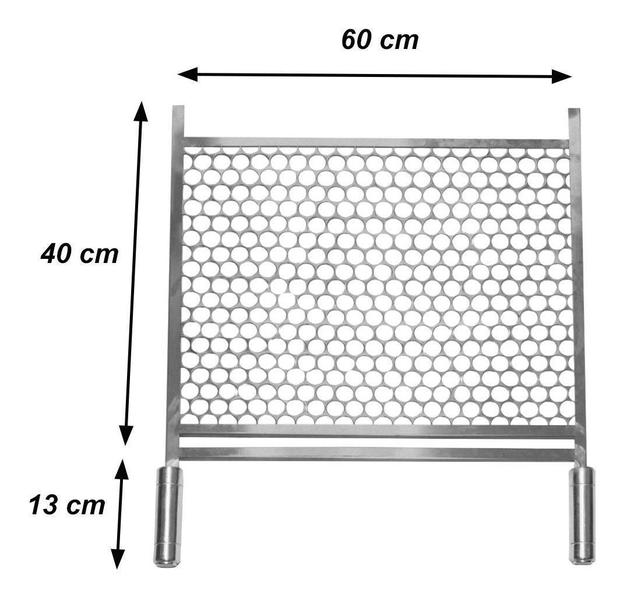 Imagem de Grelha Argentina Picanheira +Grelha Tela Moeda 50X40 De Inox