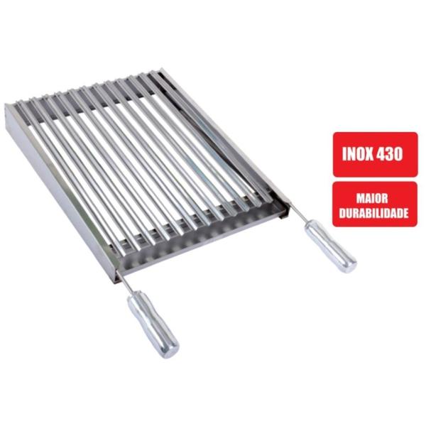 Imagem de Grelha Argentina Tamanho 50x70 Cm Abas De Inox Para Churras