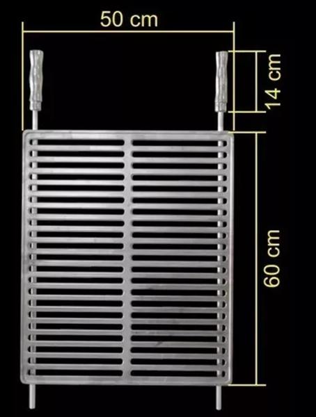 Imagem de Grelha Churrasco Churrasqueira Alumínio Fundido 60x50 50x60