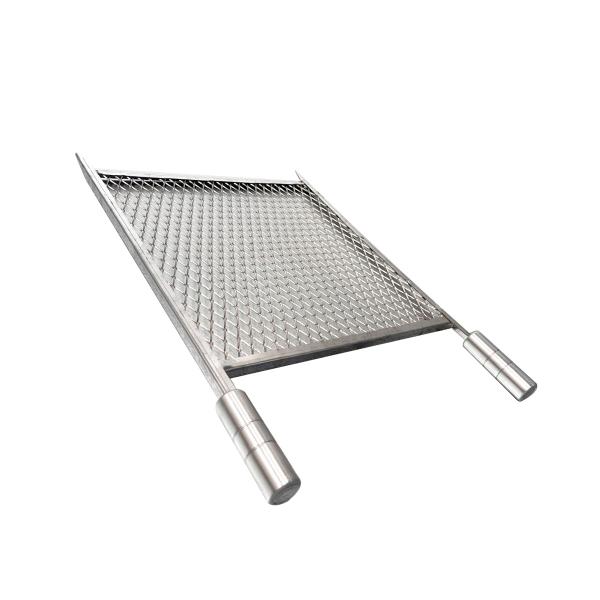 Imagem de Grelha Churrasco Inox 40x40 Tela Chapa Expandida Sem Emenda