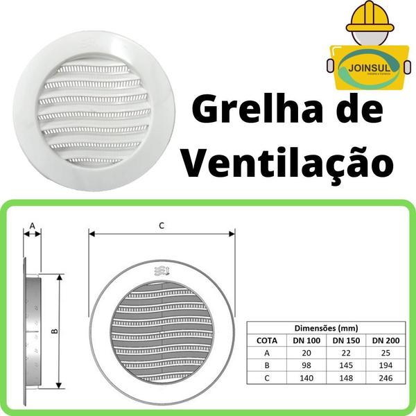 Imagem de Grelha de ventilação 200mm com tela