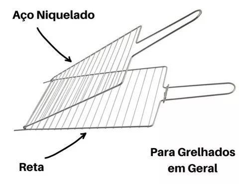 Imagem de Grelha Dupla G Para Carne Peixes Frango Churrasco