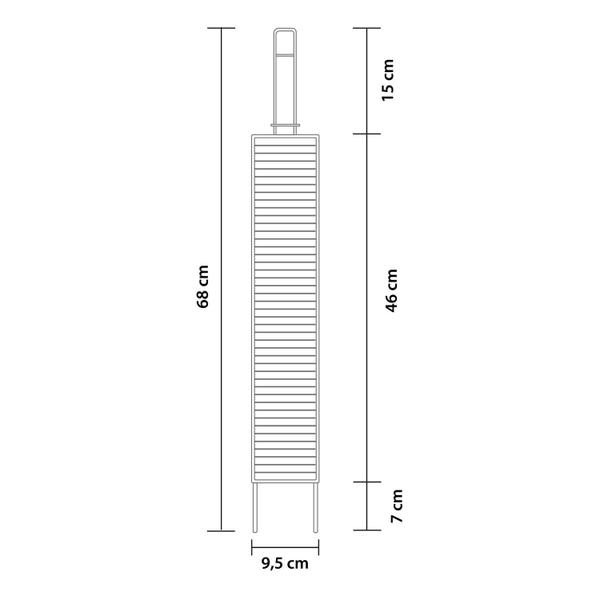 Imagem de Grelha Espeto Para Coração de Frango Miúdes Abaulada com Fecho em Aço Cromado  9,5X70,5 cm