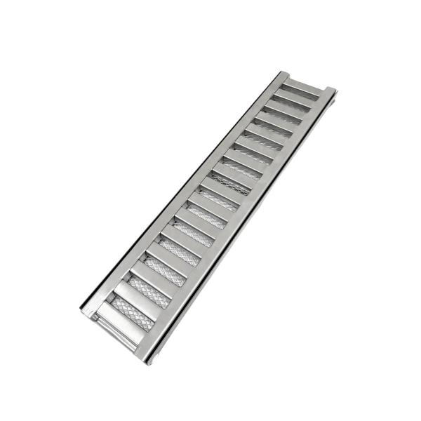 Grelha Inox 304 com Reforço 10x50 Chata com Tela Anti Insetos - Ficone & Reis Imagem de Grelha Inox 304 com Reforço 10x50 Chata com Tela Anti Insetos