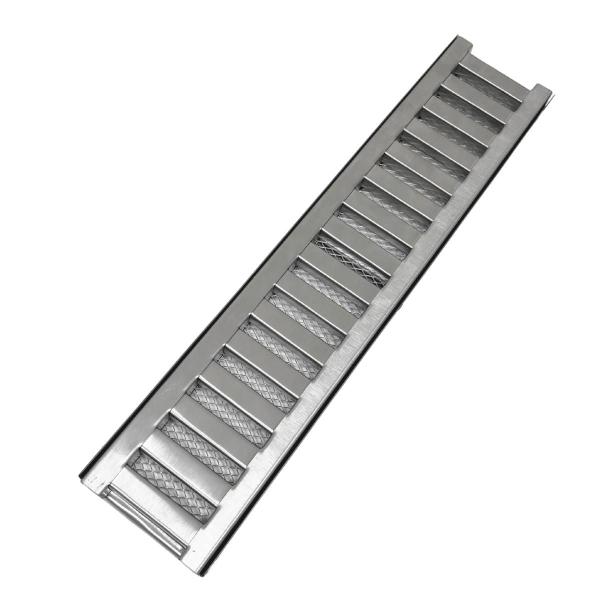 Grelha Inox 304 com Reforço 10x50 Chata com Tela Anti Insetos - Ficone & Reis Imagem de Grelha Inox 304 com Reforço 10x50 Chata com Tela Anti Insetos