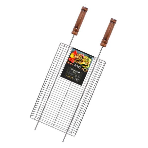 Grelha Inox Grilazer Para Legumes Vertical 30X50Cm Imagem de Grelha Inox Grilazer Para Legumes Vertical 30X50Cm