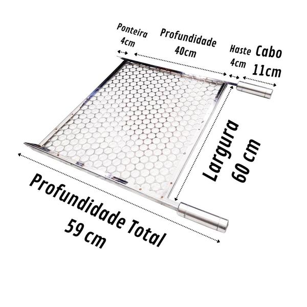 Imagem de Grelha Inox Moeda Churrasco Churrasqueira 40x60cm Sem Emenda