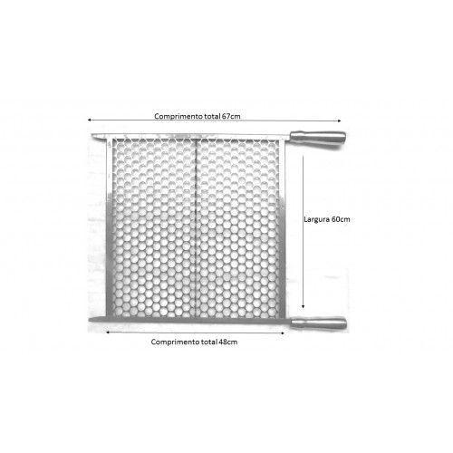 Imagem de Grelha inox para churrasqueira 60cm com suporte para grelha