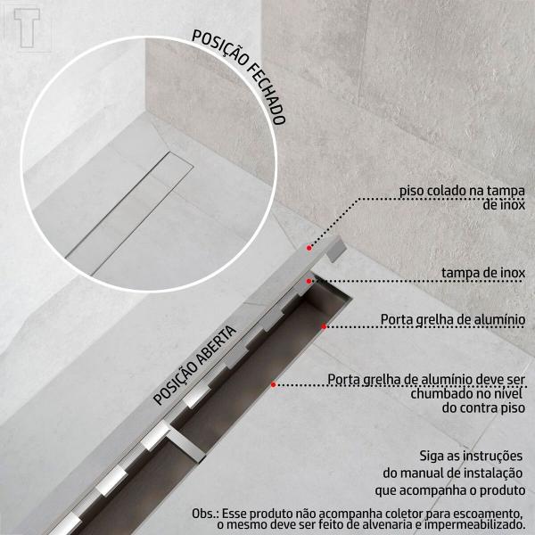 Imagem de Grelha jjm inox oculta mariana 10x50